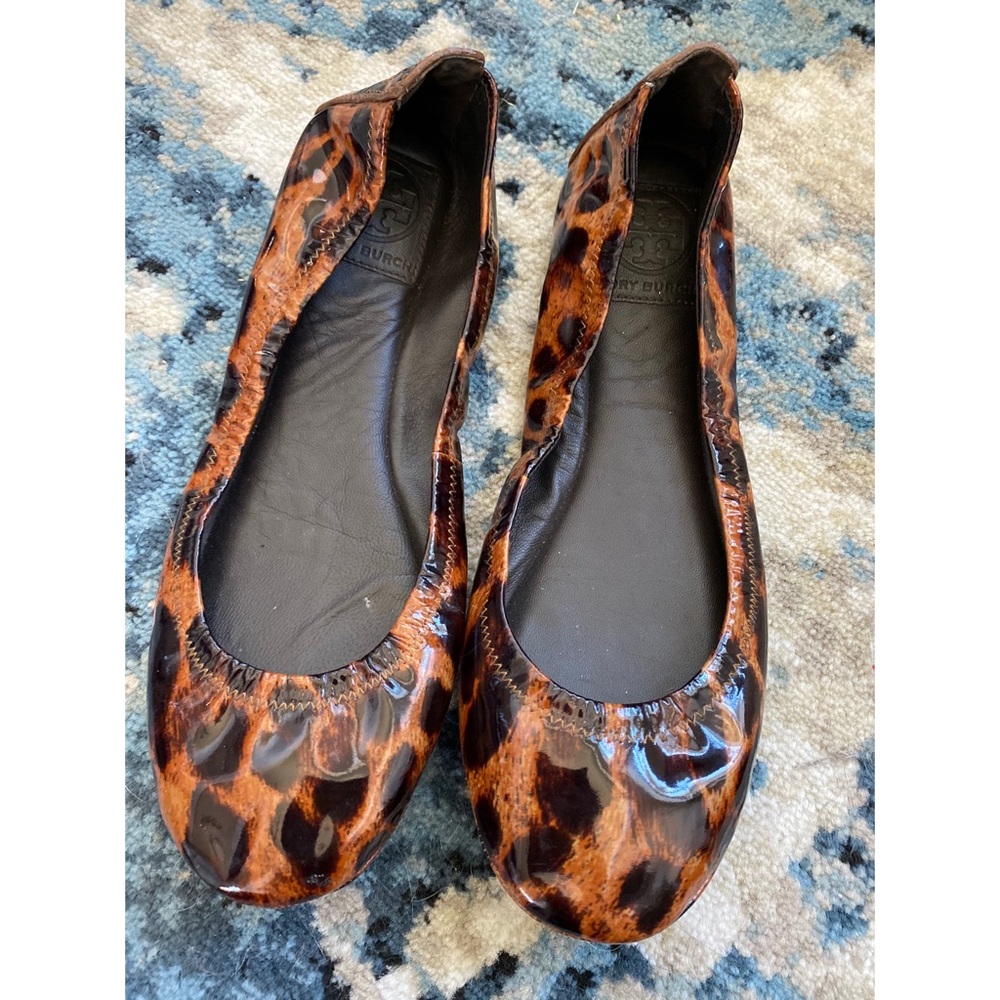 Tory Burch Eddie Ballet Flats Leopard Print Patent